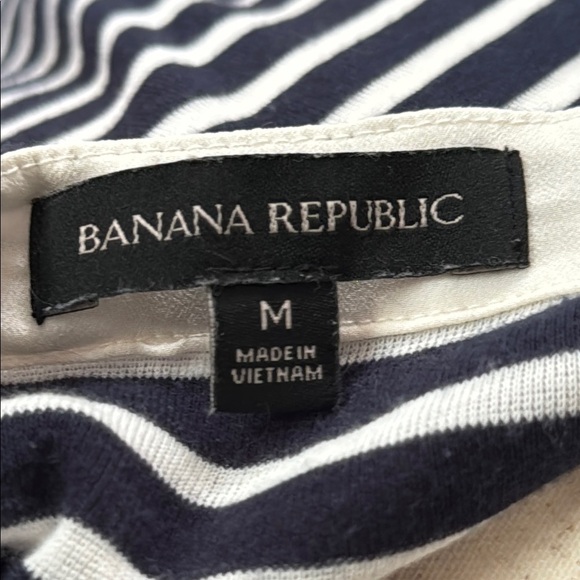 Banana Republic Navy and White Striped Women's Top, medium - Picture 5 of 6